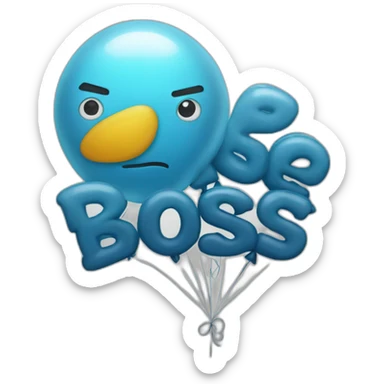 balloon with the word boss sticker