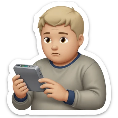 fat boy playing game boy sticker