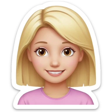 Una chica rubia con mechas leves de rosa ojos hazel  sticker