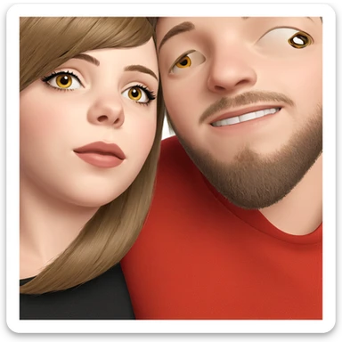 girl and boy portrait together sticker