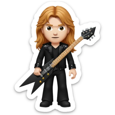 Dave Mustaine with long reddish blonde hair, black sequin outfit  sticker