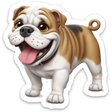 Happy english bulldog sticker
