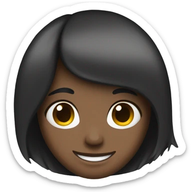 smiling girl with black hair emoji  sticker