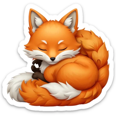sleeping kitsune sticker