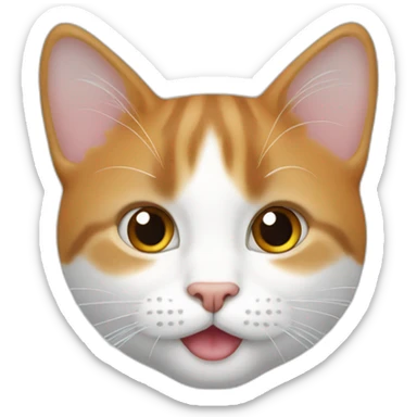 Un chat blanc tache rousse oreille sticker