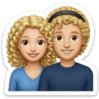 Fille cheveux boucler homme blond cuny sticker