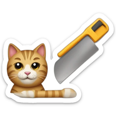 cat and a scraper tool sticker