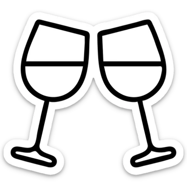 two glasses of wine icon sticker