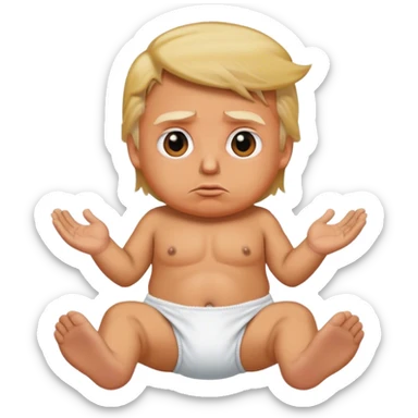 Donald trump in a diaper  sticker