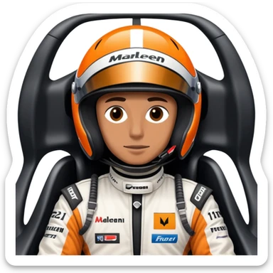Person in mcclaren f1 race car sticker