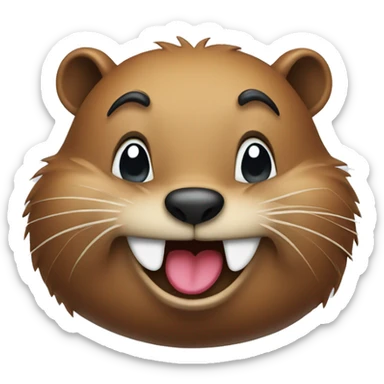 Beaver laughing with emoji tears sticker