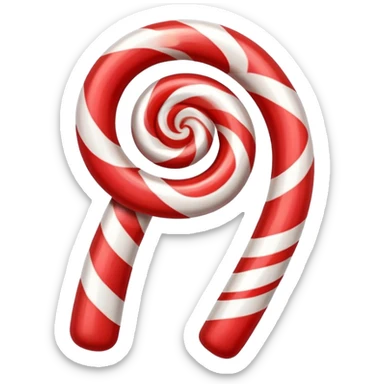 super realistic candy cane swirl candy sticker