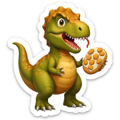 Trex scared of chicken nugget sticker