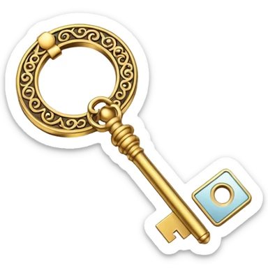 ornate golden key sticker