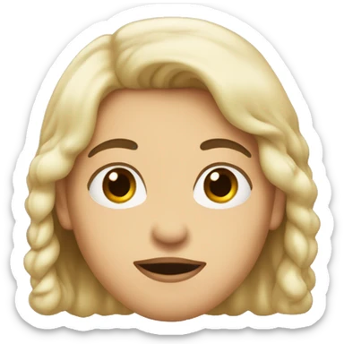 White people with brow hair kiss sticker