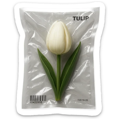 white tulip vacuum sealed style sticker
