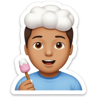 Marshmallow in mouth sticker