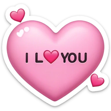 I love you spelled out very girly sticker