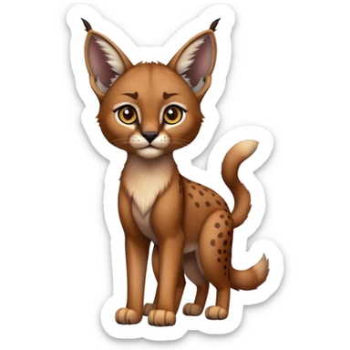 Epic Cute Dark Warm Caracal-Bobcat full body sticker