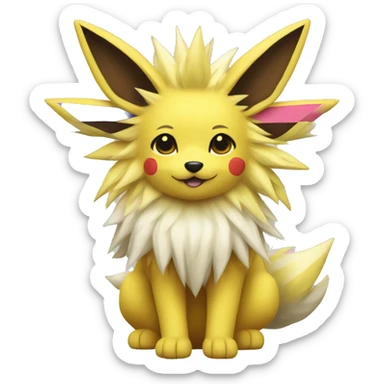 Jolteon with colorful stripes sticker