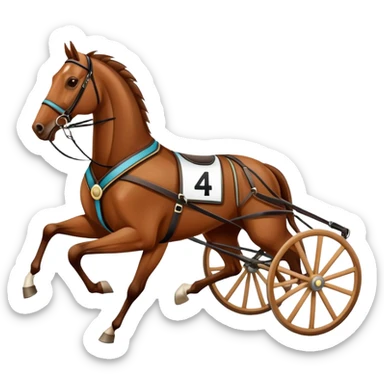 Harness racing with modern sulky behind horse sticker