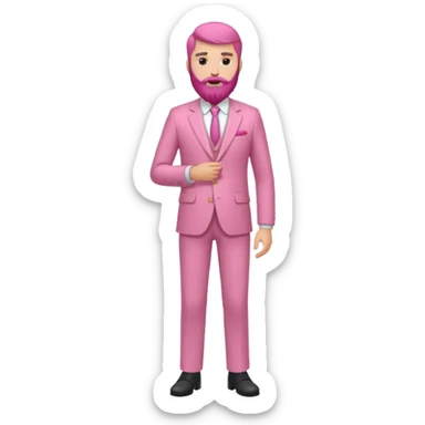pink bearded man full body sticker