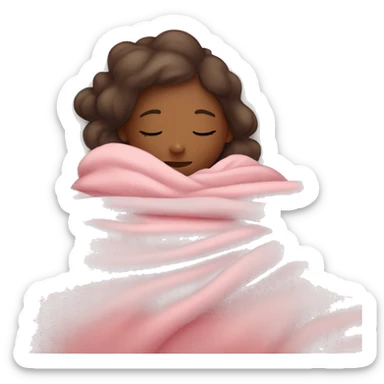 Girl sleeping pink blankets sticker