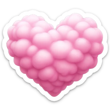 Pink puff cloud heart sticker