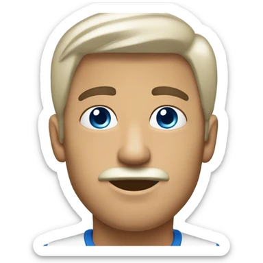 Hombre blanco, cabello castaño claro y ojos azules  sticker