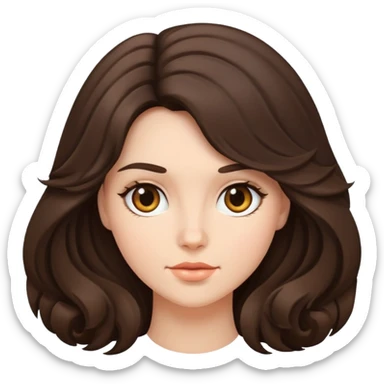 A brunette with voluminous hair sticker