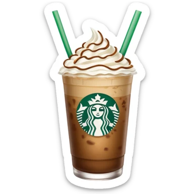 Starbucks iced white chocolate mocha coffee with whipped cream sticker