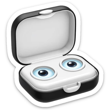 2 contact lenses white travel mini case sticker