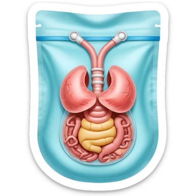 an ostomy bag for a artificial intestine sticker