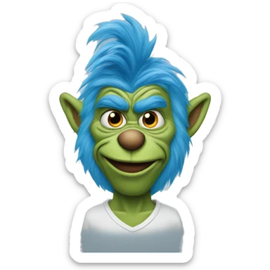 blue grinch sticker