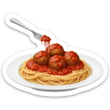 spaghetti with meatballs sticker