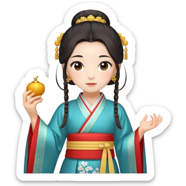 Beautiful girl wearing Hanfu sticker