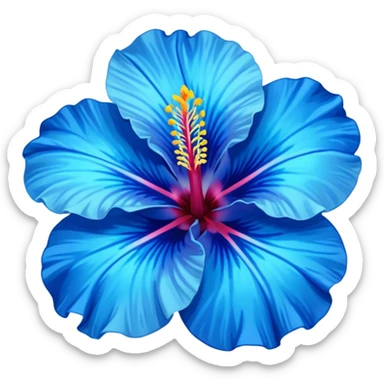 ultramarine hibiscus w cyan center (no yellow) sticker