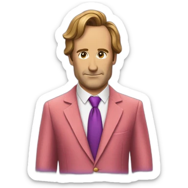 Saul GoodMan  wearing a purple Bunny furry suits sticker