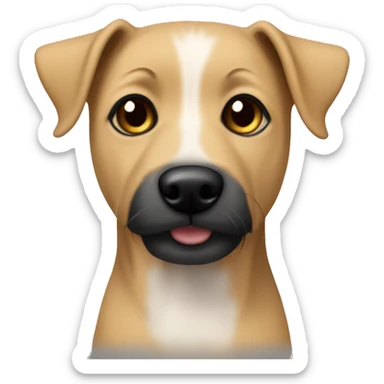 Tan terrier mix with black nose sticker