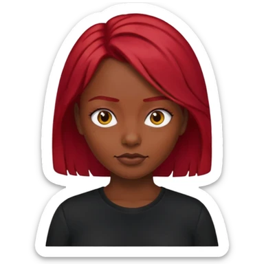 🙎🏾‍♀️ black shirt red hair  sticker