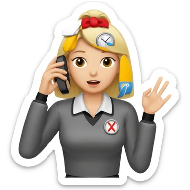 blonde sports referree calling time out sticker