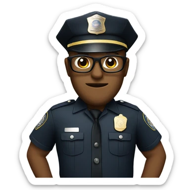A cop with glasses sticker