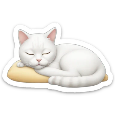 White cat sleeping sticker