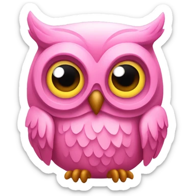 Pink owl sticker