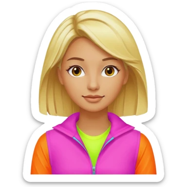 80s woman blonde hair sticker