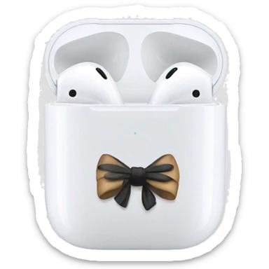 airpods with a bow sticker