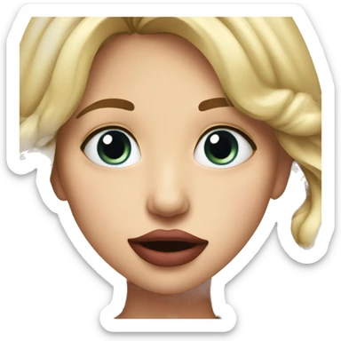 In love girl biting her lip sticker