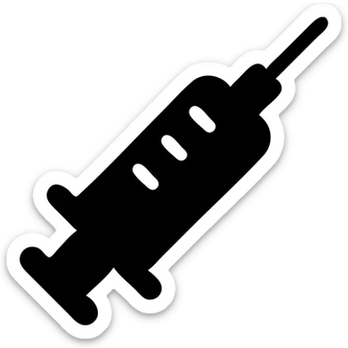 A medical syringe with needle, simple and recognizable icon for healthcare sticker