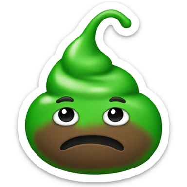 poop emoji green sticker