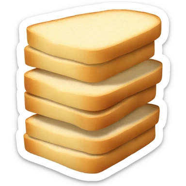 Two white bread slices stacked simple sticker
